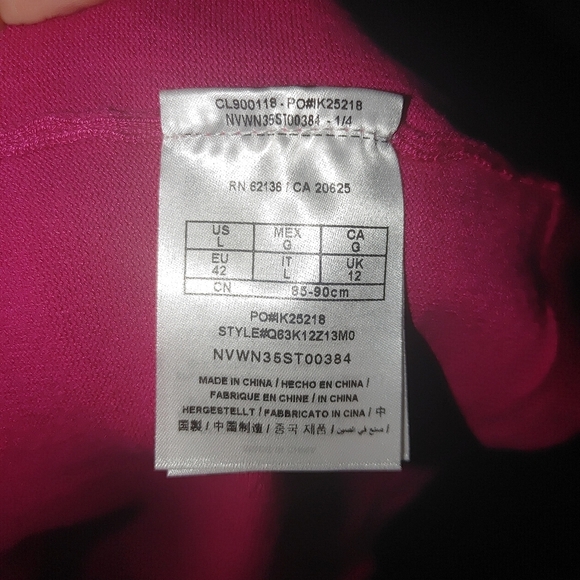 Guess Pink V-Neck, Long Sleeve Sweater Dress, Size Large - Picture 7 of 7